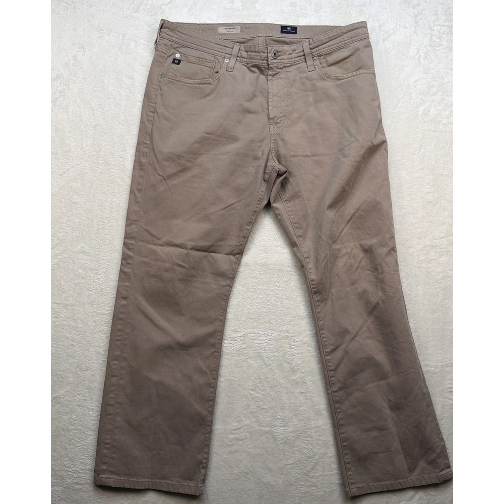 AG Adriano Goldschmied Protege Jeans Mens 36x34 Straight Leg Beige Tan